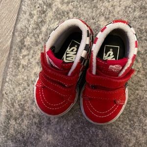 Toddler red checkered vans